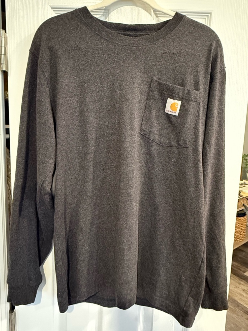 Carhartt Loose Fit Long Sleeve Pocket Tee – Charcoal Gray | Size
